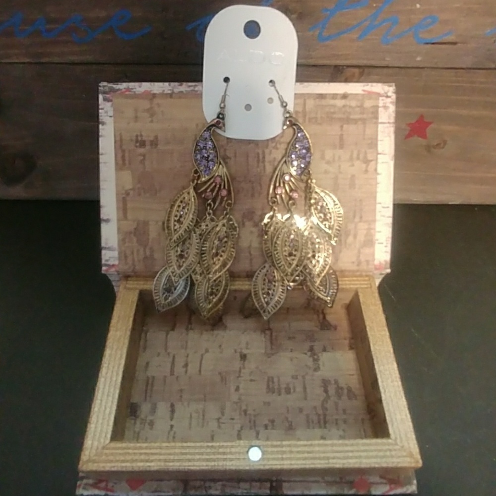 Aldo Gipsy Peacock Dangling Earrings